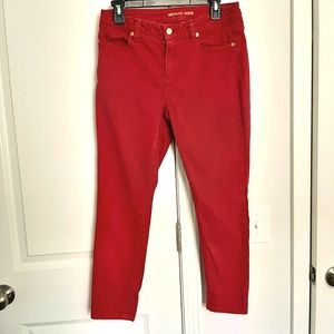 Michael Kors Red Izzy Skinny Jeans